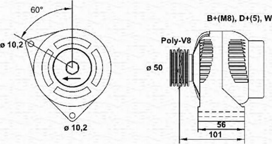 Magneti Marelli 943346039010 - Генератор unicars.by