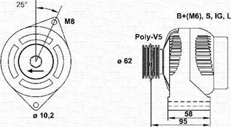 Magneti Marelli 943346028010 - Генератор unicars.by