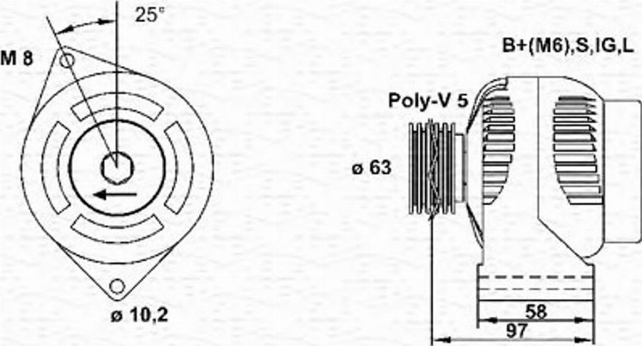 Magneti Marelli 943346075010 - Генератор unicars.by