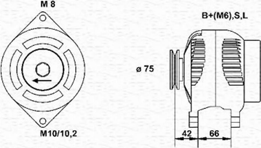 Magneti Marelli 943346072010 - Генератор unicars.by