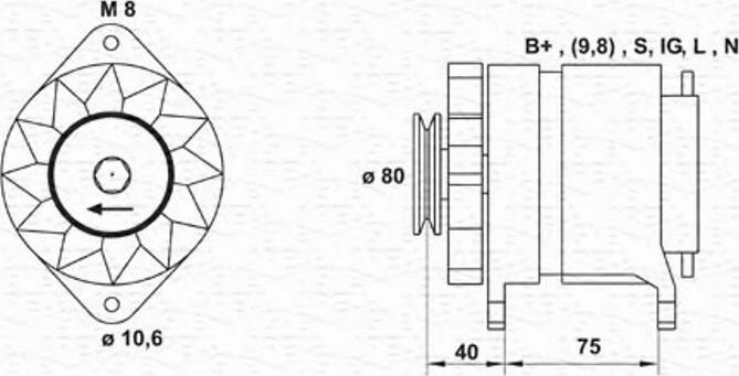 Magneti Marelli 943346136010 - Генератор unicars.by