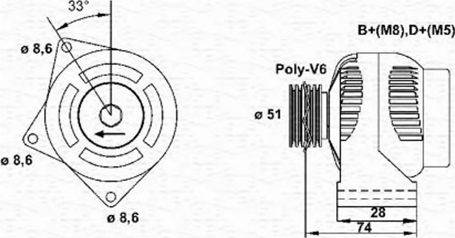 Magneti Marelli 943355093010 - Генератор unicars.by