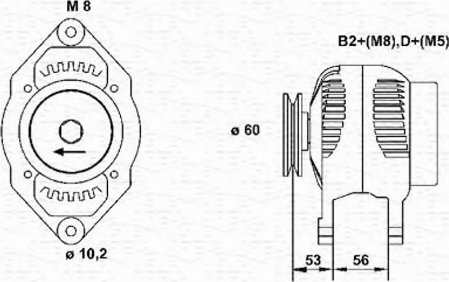 Magneti Marelli 943355050010 - Генератор unicars.by