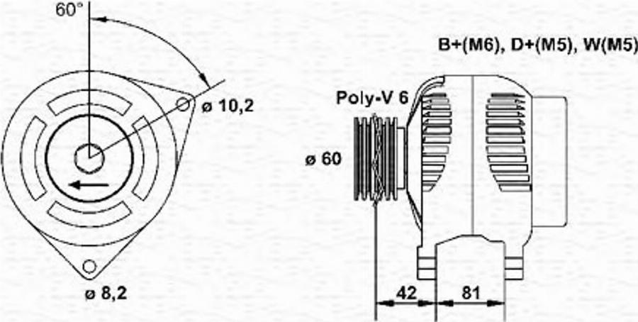 Magneti Marelli 943355001010 - Генератор unicars.by