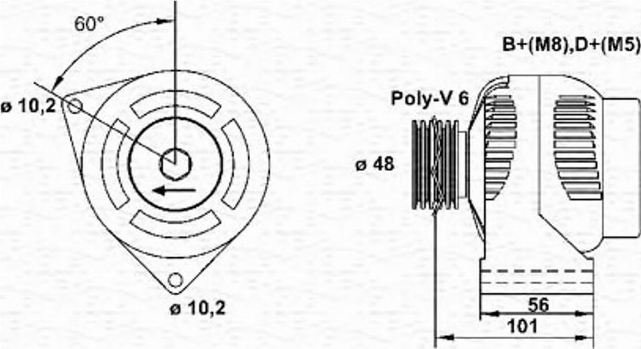 Magneti Marelli 943355079010 - Генератор unicars.by