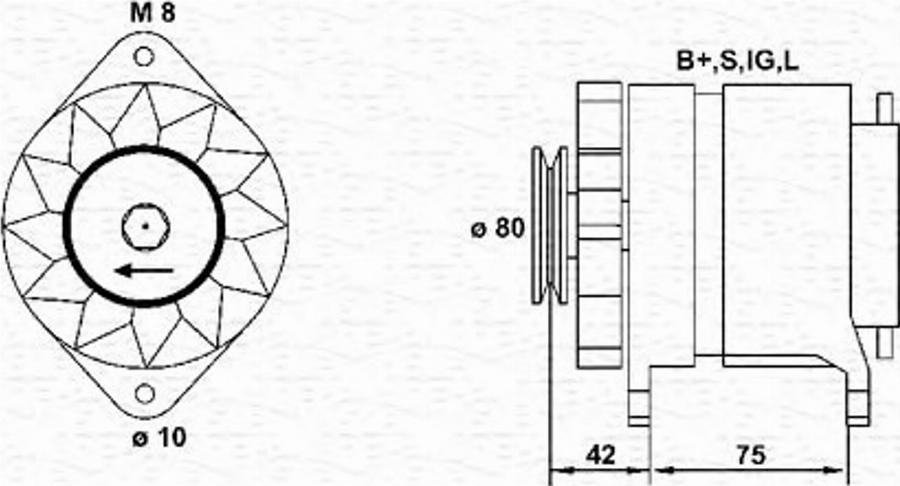 Magneti Marelli 943355076010 - Генератор unicars.by