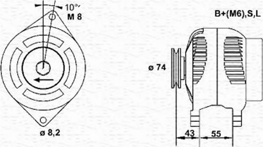 Magneti Marelli 943355182010 - Генератор unicars.by