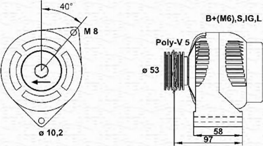 Magneti Marelli 943355126010 - Генератор unicars.by