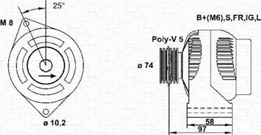 Magneti Marelli 943355175010 - Генератор unicars.by