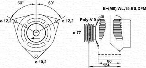 Magneti Marelli 943355233010 - Генератор unicars.by