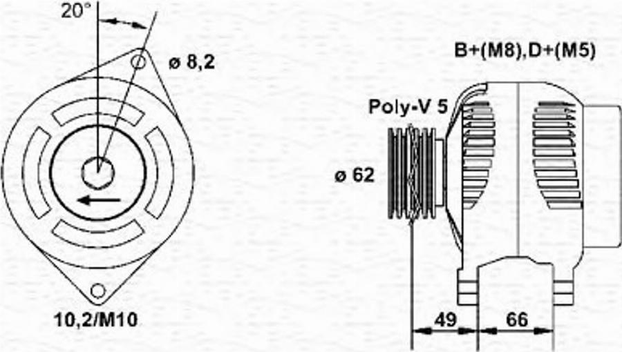 Magneti Marelli 943356995010 - Генератор unicars.by