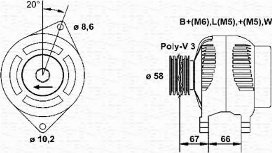 Magneti Marelli 943356959010 - Генератор unicars.by