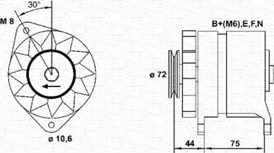 Magneti Marelli 943356934010 - Генератор unicars.by