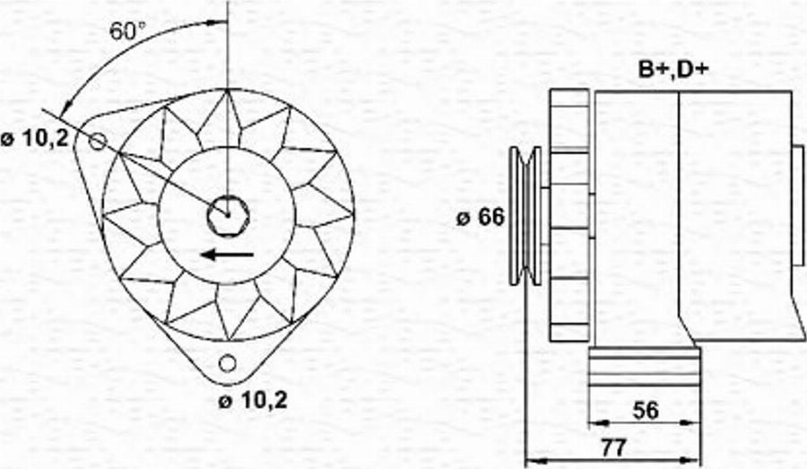 Magneti Marelli 943356465010 - Генератор unicars.by