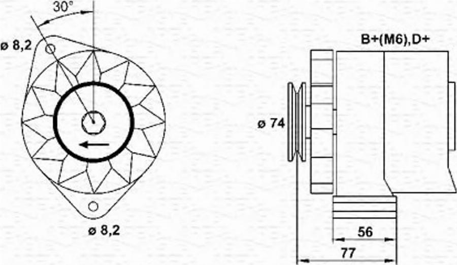 Magneti Marelli 943356548010 - Генератор unicars.by