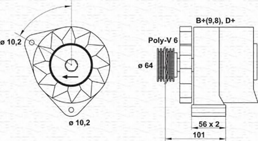 Magneti Marelli 943356615010 - Генератор unicars.by