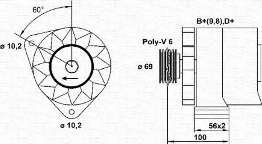 Magneti Marelli 943356617010 - Генератор unicars.by