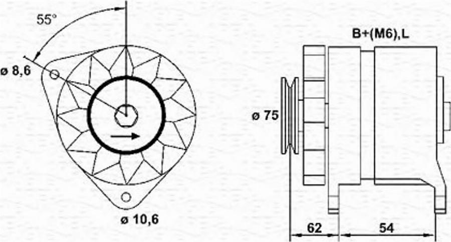 Magneti Marelli 943356107010 - Генератор unicars.by