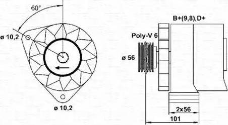 Magneti Marelli 943356808010 - Генератор unicars.by