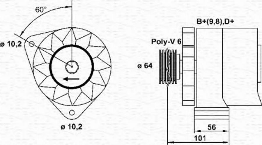 Magneti Marelli 943356206010 - Генератор unicars.by