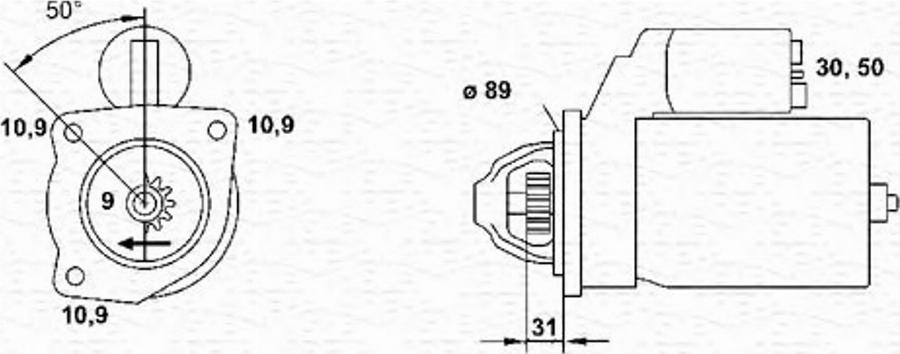 Magneti Marelli 9432 52205 010 - Стартер unicars.by