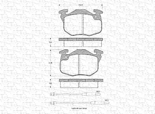 Magneti Marelli 430216170295 - Тормозные колодки, дисковые, комплект unicars.by