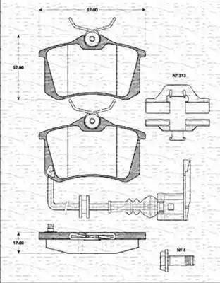 Magneti Marelli 430216170257 - Тормозные колодки, дисковые, комплект unicars.by