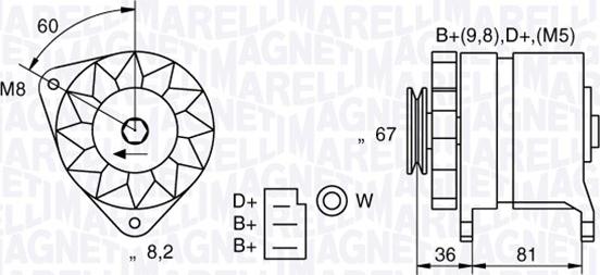 Magneti Marelli 054022384010 - Генератор unicars.by