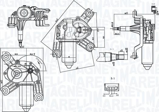 Magneti Marelli 064070800010 - Двигатель стеклоочистителя unicars.by