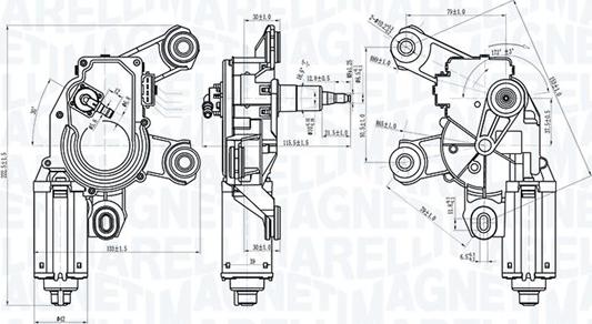 Magneti Marelli 064073000010 - Двигатель стеклоочистителя unicars.by