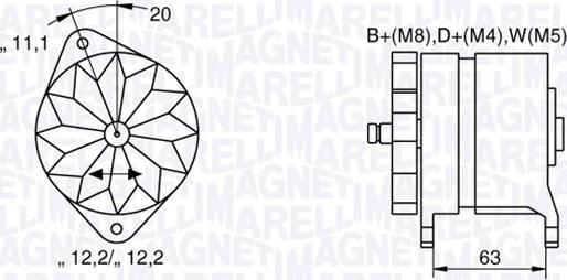 Magneti Marelli 063534690480 - Генератор unicars.by