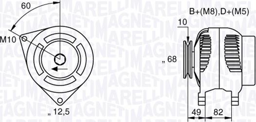 Magneti Marelli 063533155000 - Генератор unicars.by