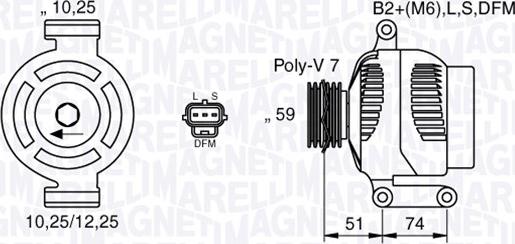 Magneti Marelli 063533251000 - Генератор unicars.by