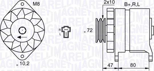 Magneti Marelli 063532621010 - Генератор unicars.by