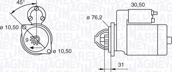 Magneti Marelli 063521150350 - Стартер unicars.by