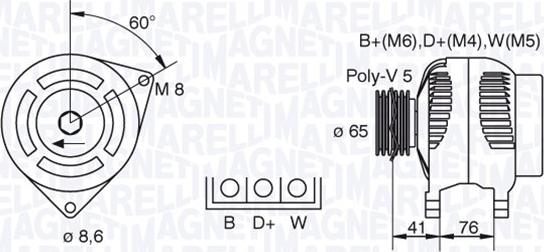 Magneti Marelli 063341695010 - Генератор unicars.by