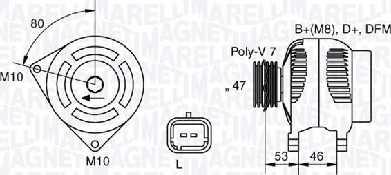 Magneti Marelli 063341734010 - Генератор unicars.by