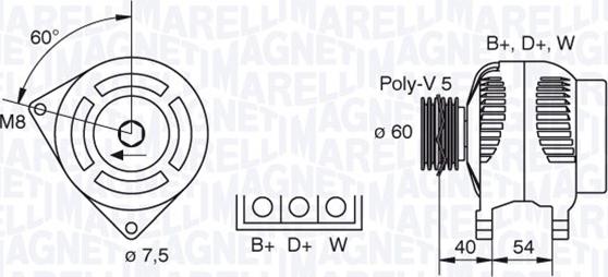 Magneti Marelli 063341730010 - Генератор unicars.by