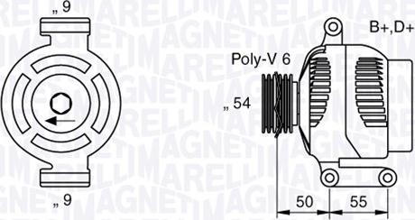 Magneti Marelli 063358061010 - Генератор unicars.by