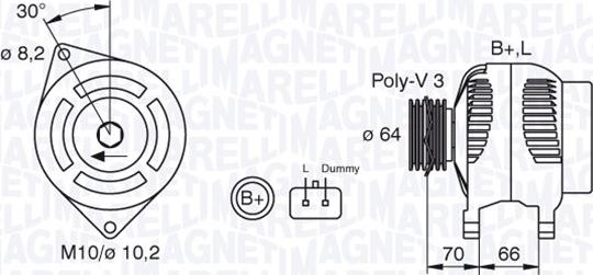 Magneti Marelli 063310506010 - Генератор unicars.by