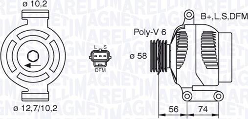 Magneti Marelli 063380006010 - Генератор unicars.by