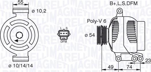 Magneti Marelli 063380001010 - Генератор unicars.by