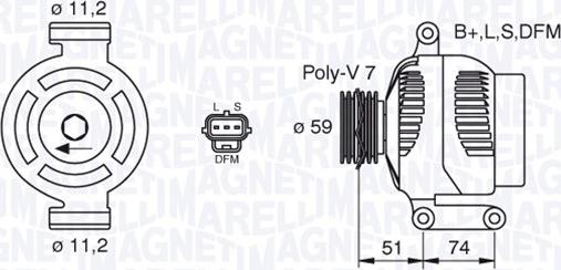 Magneti Marelli 063380007010 - Генератор unicars.by