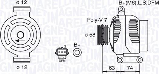 Magneti Marelli 063388502010 - Генератор unicars.by