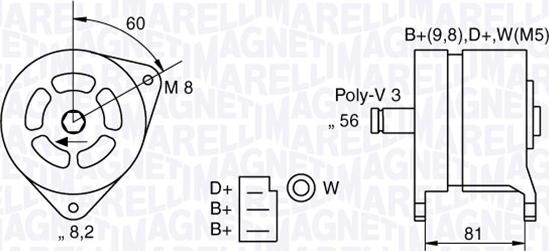 Magneti Marelli 063324145010 - Генератор unicars.by