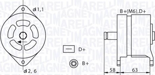 Magneti Marelli 063320049010 - Генератор unicars.by