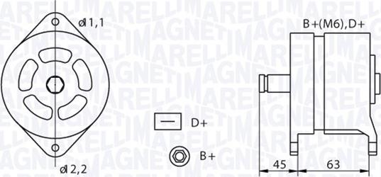 Magneti Marelli 063320060010 - Генератор unicars.by