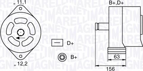 Magneti Marelli 063320025010 - Генератор unicars.by