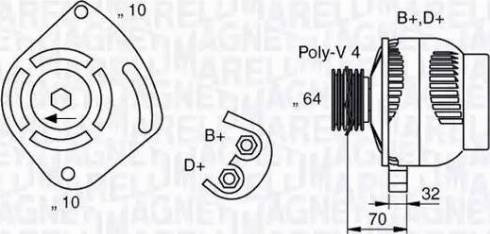 Magneti Marelli 063321919010 - Генератор unicars.by