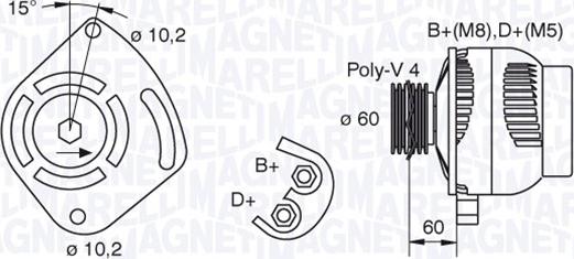 Magneti Marelli 063321604010 - Генератор unicars.by